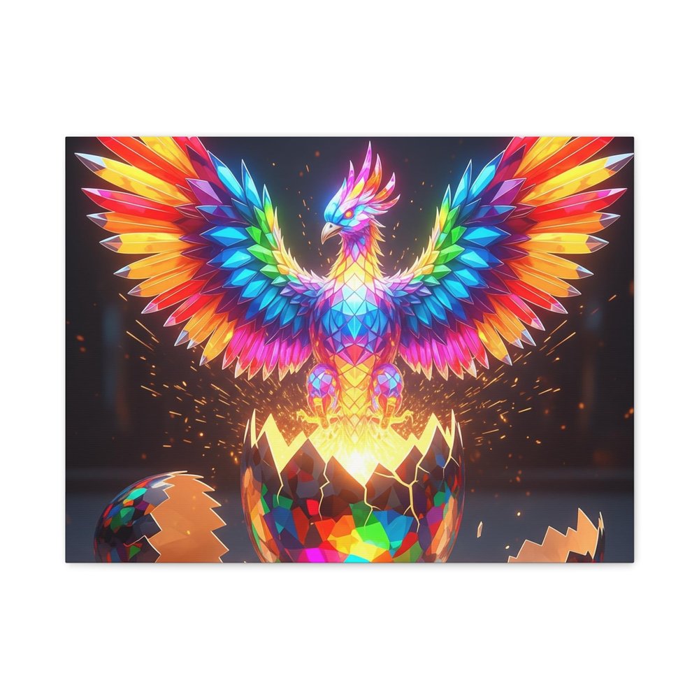 A Glowing Prism Phoenix Hatching Wall Art - 24 * 18 Inch, Made in USA