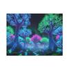 A Glowing Fractal Neon Forest - Matte Canvas Wall Art 24 * 18 Inches - Made in USA view 1