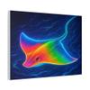 A Rainbow Stingray Gliding in Glowing Waters Matte Canvas Wall Art 24 * 18 inches Made in USA view 2