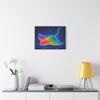 A Rainbow Stingray Gliding in Glowing Waters Matte Canvas Wall Art 24 * 18 inches Made in USA view 3