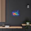 A Rainbow Stingray Gliding in Glowing Waters Matte Canvas Wall Art 24 * 18 inches Made in USA view 4