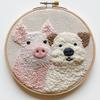 Punch Needle kit for Beginners, Artistic Cute Pig Embroidery Creation, Punch Stitching kit for Adults, Needle Punch Kits for Adults, Handmade Festive Hobby view 1