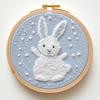 Punch Needle kit for Beginners, Playful Rabbit Embroidery Hobby kit, Punch Stitching kit for Adults, Needle Punch Kits for Adults, Festive Handmade Holiday Activity view 1