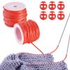 Elecrelive Stitches Holder Knitting Rubber Barber Cords Hollow Pipe Tubing 16.4 Yards Stitch Stopper Set with Plastic Cord Locks Fuchsia for DIY Jewelry Making view 1