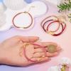 FASHEWELRY 5 Pcs Round Braided Imitation Leather Cord Bracelet Pink Red Adjustable Cord Bracelets Friendship Boho Bracelet with Golden Bar for DIY Jewelry Making (7.17 inch) view 4