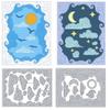 DELORIGIN Clouds Border Cutting Dies Sun Moon Flying Pelican Card Making Die Stencil Carbon Steel Die Cuts Card Scrapbooking Embossing Template for Greeting Card Paper Craft Album Invitation Decor view 1