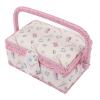 Srliya Sewing Basket Organizer, Portable Embroidery Mending Storage Box with Removable Tray, Great Mother Beginners Family, Purple, Fabric Plastic Wood, view 1
