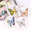OJEVMLFVQ Embroidery Kit DIY Embroidery Kits for Beginners Adults Stamped Cross Stitch Butterfly Hanging Painting(Color-05) view 3