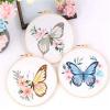OJEVMLFVQ Embroidery Kit DIY Embroidery Kits for Beginners Adults Stamped Cross Stitch Butterfly Hanging Painting(Color-05) view 4
