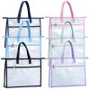 A3 Project Bags with Handles, 6 Pcs, Transparent Eva, for Sewing, Arts, Crafts, File Organization, Zipper Pockets, and Customizable Labels view 1