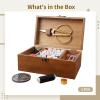 Classic Wooden Sewing Kit Set for Novices, Comprehensive Sewing Tools with Scissors, Thread Spools, Needles, Buttons, Convenient for Travel and Organization view 3