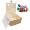 Sewing Basket Organizer Storage Box Large Capacity Lightweight Portable Dual Layer Design with Removable Tray for Home Travel Office Wood Cloth Material 1 Piece view 3