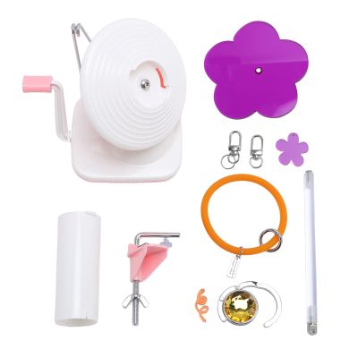 Haofy Knitting Yarn Ball Winder, Compact Yarn Winder with Clamp, Wrist Holder Silent Operation Translucent Acrylic Design with 360 Rotation Suitable for Yarn Storage Organization for (Orange)