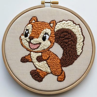 Punch Needle kit for Beginners, Joyful Squirrel Embroidery Creative Seasonal DIY Craft, Punch Stitching kit for Adults, Needle Punch Kits for Adults, Handmade Holiday Activity