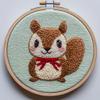 Punch Needle kit for Beginners, Enchanting Cute Squirrel Embroidery DIY Festive Set, Punch Stitching kit for Adults, Needle Punch Kits for Adults, Holiday Handmade Project view 1