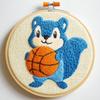 Punch Needle kit for Beginners, Charming Squirrel Embroidery Festive Seasonal Hobby kit, Punch Stitching kit for Adults, Needle Punch Kits for Adults, DIY Handmade Decoration view 1
