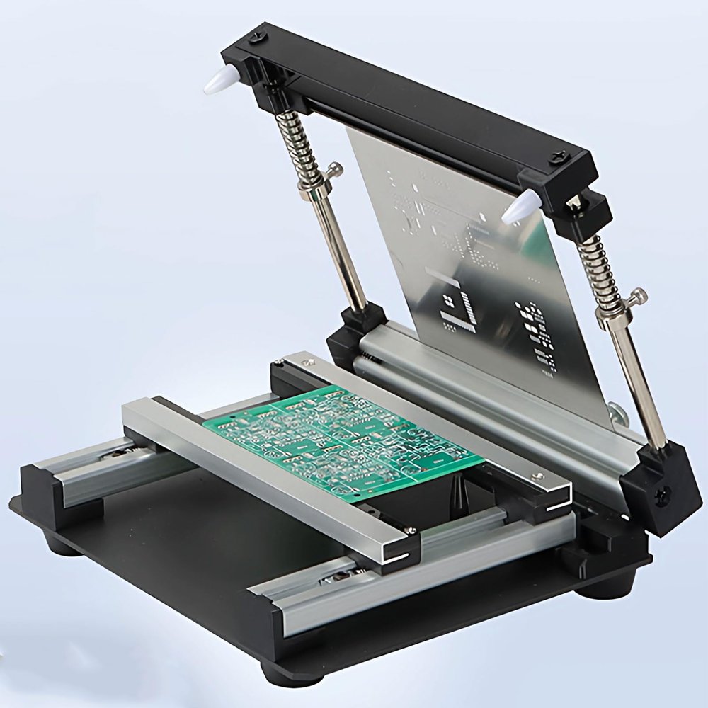 Adjustable Thickness PCB Stencil Printer, Manual Small Screen Printing Station, SMT Steel Mesh Solder Paste Printing Table, Ease of Use, Precision Printing, Tinning Station, for PCB Assembly