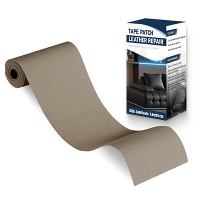 Zenyao Leather Repair Patch Tape - Self Adhesive Leather Repair Kit for Car Seat Furniture, Heavy Duty Vinyl Repair Patch for Couch Sofa, Waterproof for Rips Scratches Tears, 3x60 Inch Roll, Beige