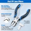 SPEEDWOX 5.5 Inches Nylon Nose Pliers Double Nylon Flat Jaw Pliers Carbon Steel Jewelry DIY Tools Jewelry Making Supplies for Grasping Straightening Ring Opening Shaping Thin Metal Soft Jaw view 3