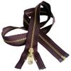 #5 Brass Metal YKK Medium Weight Inside/Outside Reversible Slide Jacket Zipper Separating (1 Zipper) - Tape Color: Dark Burgundy #254W - Choose Your Length (Dark Burgundy #254W, 21" Inches) view 2