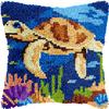 Bcdfgybcaxn Undersea Landscape Latch Hook Kits for Adults,Animal Turtle,DIY Pillowcase Hook and Latch Kit,Embroidery Needlework Cushion Cover,17x17in view 1