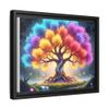 A Glowing Tree of Life with Multicolored Leaves - Premium Pinewood Frame Framed Canvas Wall Art view 2