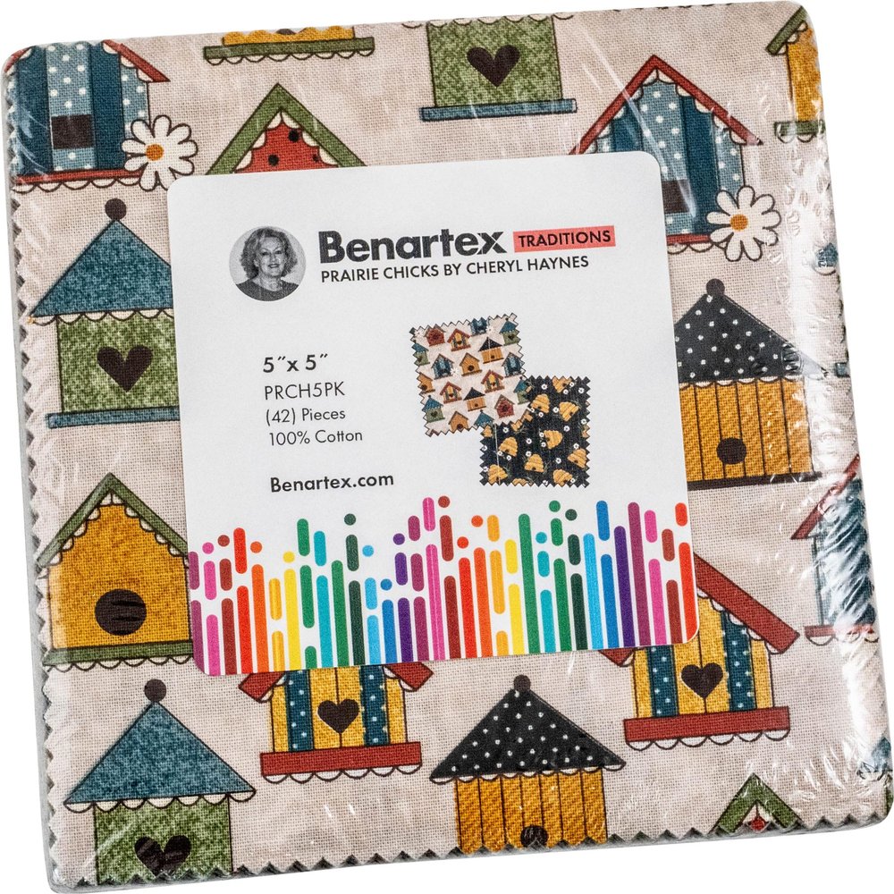 Cheryl Haynes Prairie Chicks 5X5 Pack 42 5-inch Squares Charm Pack Benartex