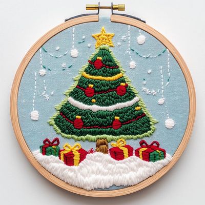 Punch Needle kit for Beginners, Delightful Snow Series Punch Needle Holiday DIY Handmade Seasonal idea, Punch Stitching kit for Adults, Needle Punch Kits for Adults, Festive Creative Decoration