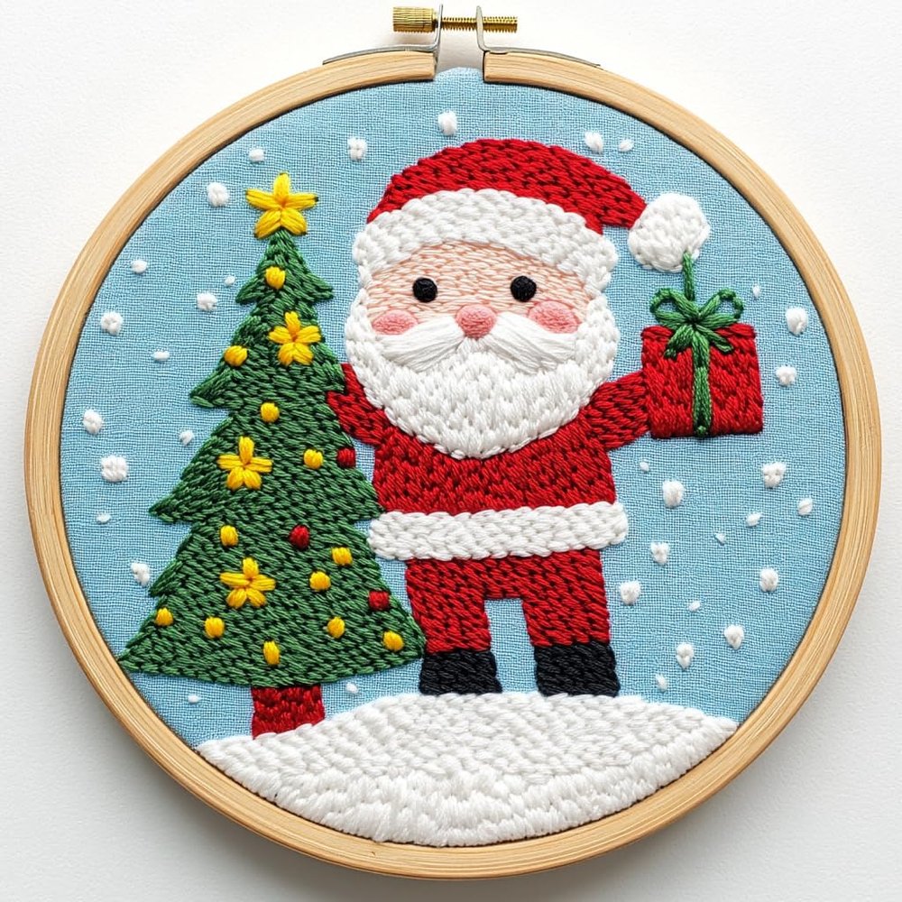 Punch Needle kit for Beginners, Cozy Snow Series Punch Needle Seasonal DIY Handmade Set, Punch Stitching kit for Adults, Needle Punch Kits for Adults, Festive Craft Set