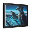 Air Traffic Controller Falcon Premium Pinewood Framed Canvas Wall Art Tracking Flight Paths on a Glowing Screen view 2