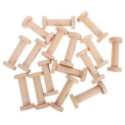 NUOBESTY 15pcs Wood Empty Spools: Wooden Thread Spool for Sewing and Embroidery - Vintage Sewing Machines Thread Holders for Craft Enthusiasts