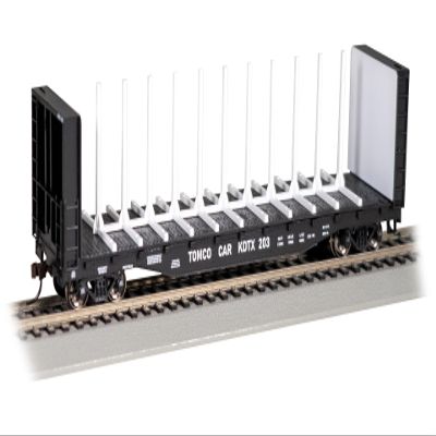Bachmann Trains - 52' Center-Beam FLATCAR with BULKHEADS - TOMCO CAR #203 - HO Scale