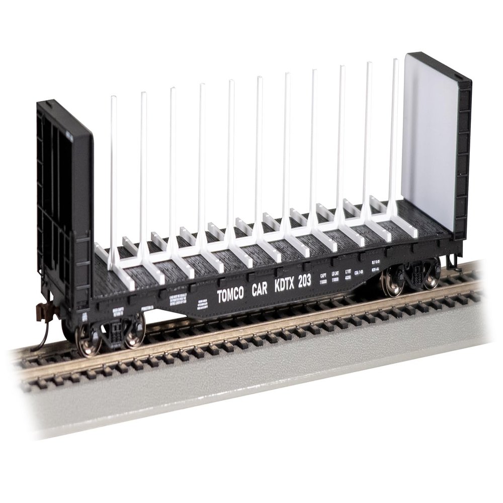 Bachmann Trains - 52' Center-Beam FLATCAR with BULKHEADS - TOMCO CAR #203 - HO Scale