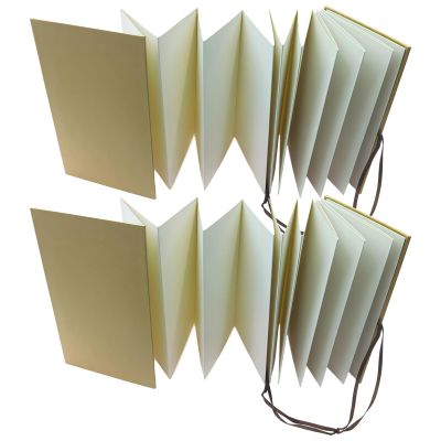 Foldable A5 Accordion Sketchbook, 2 Pcs, Watercolor & Drawing Paper, Double-Sided 38 Pages, Artist Journal, for Stamps, Art Projects Ideal, Scrapbooking and Records Creative