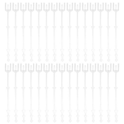 DOITOOL 100pcs Floral Card Holder: Clear Plastic Flower Picks Fork Straight Head Photo Card Holder Floral Sticks for Bouquet Arrangement Wedding Decor