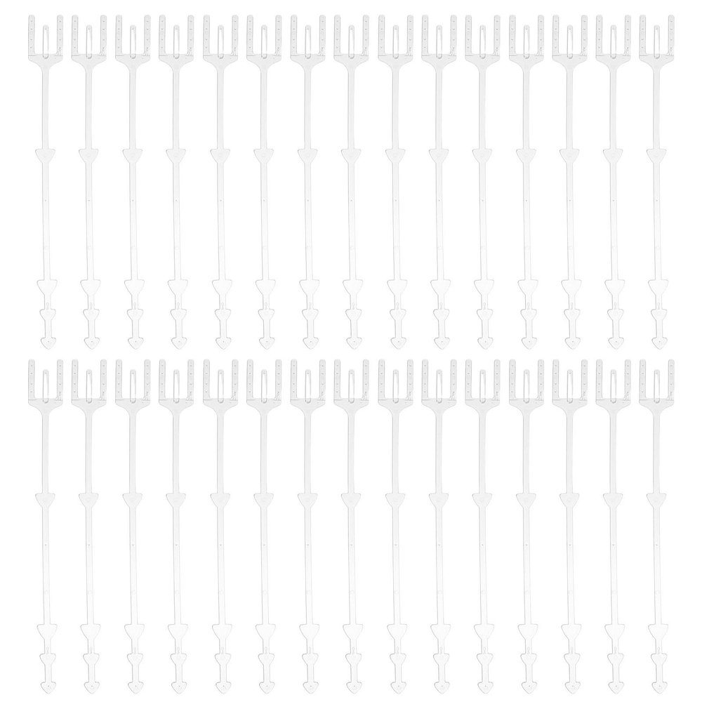 DOITOOL 100pcs Floral Card Holder: Clear Plastic Flower Picks Fork Straight Head Photo Card Holder Floral Sticks for Bouquet Arrangement Wedding Decor