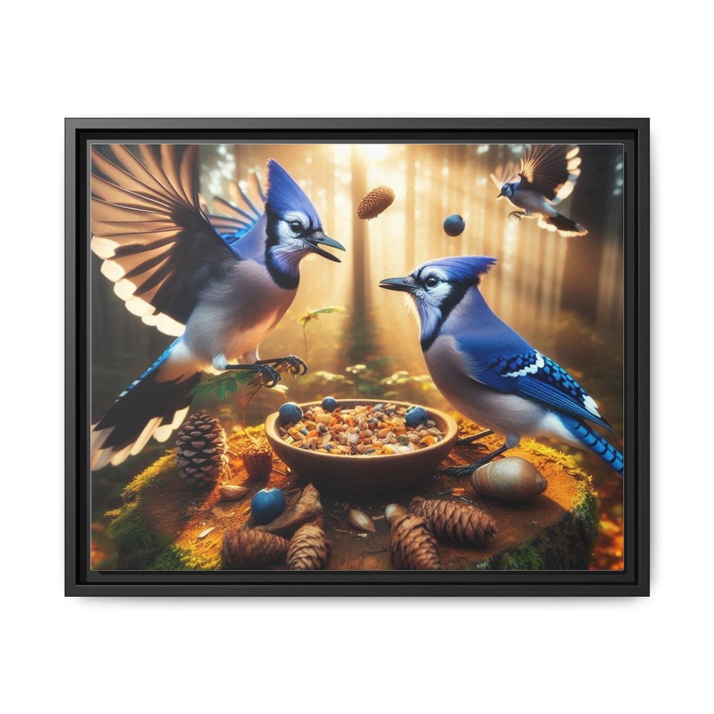 Blue Jay Premium Pinewood Frame Framed Canvas Wall Art, 14x11 or 20x16 Inches
