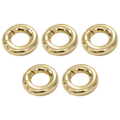 Vestamore 5 Pcs 18K Golden Filled Split Rings, Gold Plated Copper Jump Rings for Jewelry Making, Charm Split Connector Rings for DIY Bracelets Necklaces Earrings, Jewelry Supplies