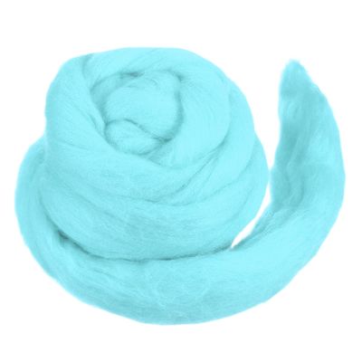 MECCANIXITY Wool Roving Yarn Soft Felting Wool 50g/1.76oz Pure Chunky Roving Yarn for Needle Felting Knitting Blanket Spinning Weaving Art DIY Craft Sky Blue