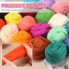 MECCANIXITY Wool Roving Yarn Soft Felting Wool 50g/1.76oz Pure Chunky Roving Yarn for Needle Felting Knitting Blanket Spinning Weaving Art DIY Craft Sky Blue view 3
