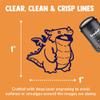 Chunky Fat Dragon Kaiju Monster Self-Inking Rubber Stamp for Stamping Ink Stamper Crafting Planners - 1 Inch Medium - Red Ink view 2