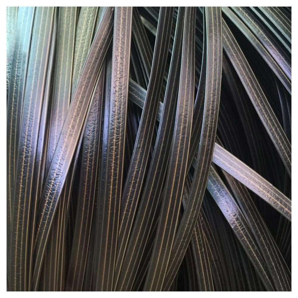 Queenbox 0.31in 196.8FT Brown Double-Sided Flat Rattan PE Rattan, 50g Faux Wicker Weaving Material for Basket Furniture Sofa Chair Repair Replacement