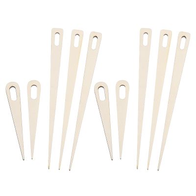 MECCANIXITY Weaving Needle, 10pcs Wooden Big Eye Knitting Needles Hand Loom Stick Tapestry Weaving Craft Tools for Sewing Making DIY Crafts
