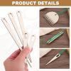 MECCANIXITY Weaving Needle, 10pcs Wooden Big Eye Knitting Needles Hand Loom Stick Tapestry Weaving Craft Tools for Sewing Making DIY Crafts view 3