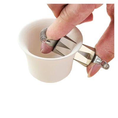 12-Count Fingertip Dip Glaze Clips Stainless Steel Tools for DIY Ceramic Tea Cup Pottery Coloring
