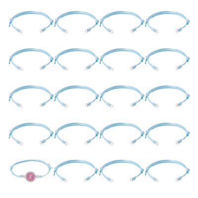 Bestewelry 20Pcs Adjustable Braided Cord Bracelets Waxed Polyester Cord Bracelet Making Set Friendship String Bracelets for DIY Women Jewelry Making Supplies (Cyan)