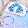 Bestewelry 20Pcs Adjustable Braided Cord Bracelets Waxed Polyester Cord Bracelet Making Set Friendship String Bracelets for DIY Women Jewelry Making Supplies (Cyan) view 3