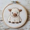 Punch Needle kit for Beginners, Cute Highland Cow Handmade Holiday DIY Festive Punch Stitching kit for Adults, Needle Punch Kits for Adults, Creative Seasonal Decoration Project view 1