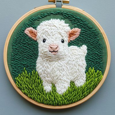 Punch Needle kit for Beginners, Cute Highland Cow Holiday Punch Stitching kit for Adults, Needle Punch Kits for Adults, Festive DIY Art Craft