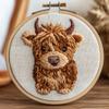Punch Needle kit for Beginners, Cute Highland Cow Handmade DIY Holiday Punch Stitching kit for Adults, Needle Punch Kits for Adults, Festive Seasonal Decoration Set view 1
